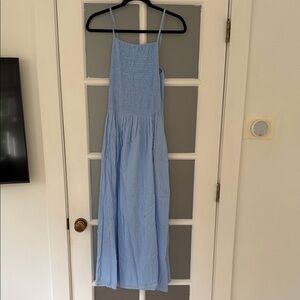 Faithfull the Brand Sky Blue Textured Dress